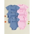 thumbnail image 3 of BemeyourBBs Big Middle Little Sibling Shirt Brother and Sister Matching Outfit Summer Sibling Matching Outfits Todlder Baby Boy Girl Shirt Letter Embroidered Loose Short Sleeve Pullover T Shirts Tops, 3 of 9