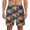 thumbnail image 3 of Uemuo Burning Rugby Balls Pattern Mens Swim Trunks Quick Dry Board Shorts with Mesh Lining, Stretch Beach Shorts Quick Dry No-Chafing Board Shorts-Large, 3 of 9