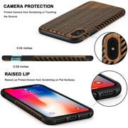 TENDLIN Compatible with iPhone Xs Max Case with Wood Grain Outside Soft TPU Silicone Hybrid Slim Case for iPhone Xs Max