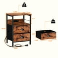 Furologee Nightstand with Charging Station, Side Table with USB Ports & Outlets, Night Stand