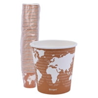 Eco-Products World Art Disposable Paper Coffee Cups, Eco-Friendly Compostable Paper Hot Cup, PLA Lining, Color Coded, Pack of 50, 10 oz