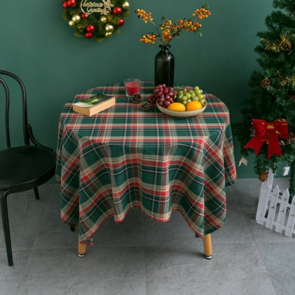 Clearance!Delayuji Tablecloth Retro Plaid Tablecloth Round Fabric Table Cover Outdoor Picnic Blanket Festival Wedding Dining Table Mat