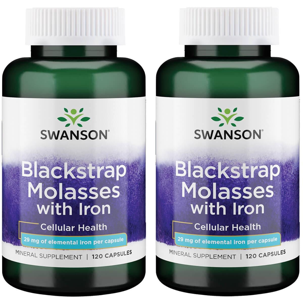 Swanson Blackstrap Molasses with Iron 29 mg 120 Caps 2 Pack