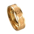 thumbnail image 1 of Flmtop Wide Roman Numeral Men Ring Stainless Steel Simple Smooth Finger Ring Fashion Jewelry, 1 of 10