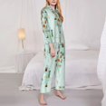 thumbnail image 3 of Goofa World Travel Map Printed Women’s 2 Piece Pajama Set Super,Pajamas Women's Long Sleeve Sleepwear Soft Button Down Loungewear Pjs Lounge Set Nightwear-Small, 3 of 9