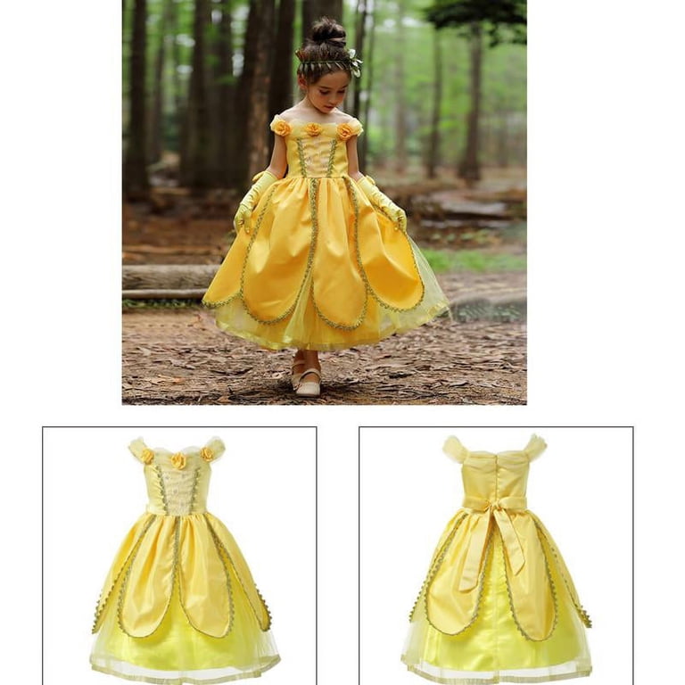 slim fit dress slacks Princess Belle Dress Gold Costume – Cosplayrr main image 0