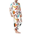 thumbnail image 3 of Bingfone Men'S Pajama Set 2 Piece Loungewear Pjs, Long Sleeve With Pajama Pants-Autumn Pumpkins Fall Leaves, 3 of 9