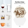 thumbnail image 6 of Picia Western Desert Cowboys1 Printed Leather Coasters for Drinks, 4" Drink Coasters Set of 4 for Tabletop Protection, Handmade Luxurious Home Décor and Housewarming Gift -Hexagon, 6 of 6