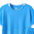 thumbnail image 3 of KPOPLK Boys Athletic Shorts Set Breathable Boys TShirt and Basketball Shorts 2 Piece Outfit Set Size 5-6 Years,Light Blue, 3 of 4