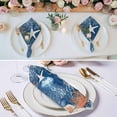 thumbnail image 3 of Blue Coastal Jellyfish Cloth Napkins, Nautical Orange Coral Starfish Washable and Reusable Dinner Napkins Set of 4, Table Napkin for Kitchen Party Birthday Wedding Hotel Housewarming 20"x20", 3 of 9