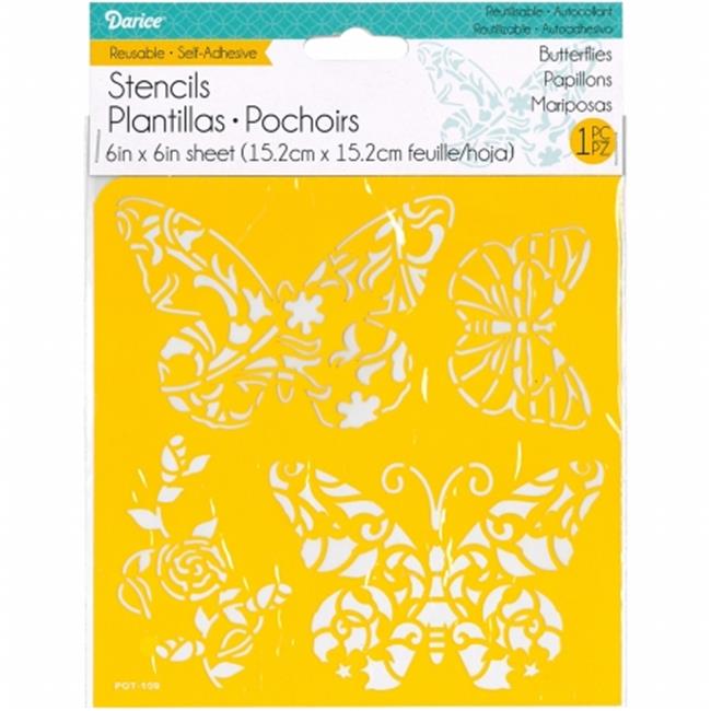Butterflies Self Adhesive Stencil by Darice® 6 x 6 inches (121732