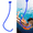 Blue Double tube 4.92 ft, variant on Full Dry Diving Snorkel Tube Soft Silicone Mouthpiece Flexible Breathing Hose with Floating Disc for Shallow Water Exploration, Single Tube
