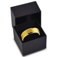 thumbnail image 4 of Charming Jewelers Tungsten Wedding Band Ring 8mm for Men Women Comfort Fit 18K Yellow Gold Plated Beveled Edge Brushed Polished Lifetime Guarantee Size 6.5, 4 of 5