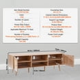 thumbnail image 4 of KFFKFF Wicker Television Stand, Contemporary Design Stand for 65 inch Television, Chic Wicker TV Console with Integrated Socket and USB Connectors, Modifiable Shelves for Lounge, Multimedia Room, Oak, 4 of 9