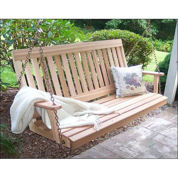 6' Red Cedar English Garden Porch Swing