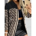 thumbnail image 2 of Printed Button Up Zip Detail Shacket - Tan / S, 2 of 3
