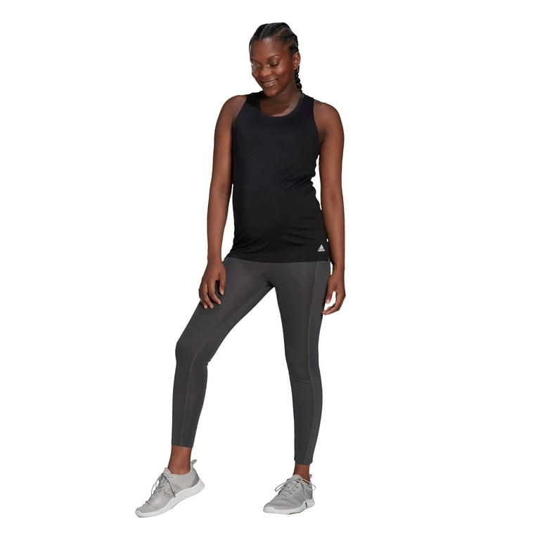 adidas Women's AEROREADY Primegreen Designed 2 Move Sport Maternity 7/8  Tights, Grey Six/Black, S
