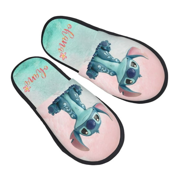 Stitch Womens Plush Slipper, Sizes M-L,Comfortable and Fluffy Autumn and Winter Home Slippers