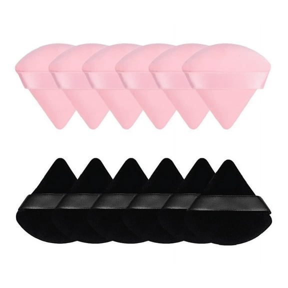 Bumiews 12 Pieces Powder Puff Face Triangle Makeup Puff for Loose Powder Soft Body Cosmetic Foundation Sponge Mineral Powder Wet Dry Makeup Tool