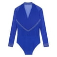 thumbnail image 5 of Mens Latin Tango Dance Performance Leotard Costume Lapel Collar Sheer Mesh Ballroom Dancewear Sparkly Rhinestone Bodysuit, 5 of 6