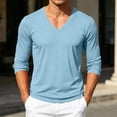 thumbnail image 6 of Vmvidoty 2026 Mens Long Sleeve V Neck Mesh Shirts Lightweight Tees Casual Basic Workout T Shirts Sky Blue 3XL, 6 of 10