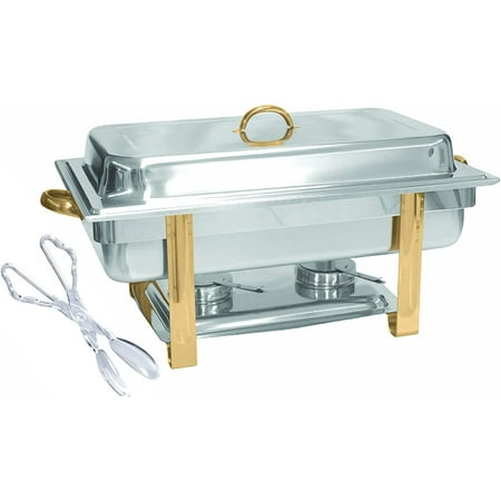 

Chafing Dish Buffet Set - Chafers And Buffet Warmers Sets - Full Size Food Warmer With Accents 8 Quart