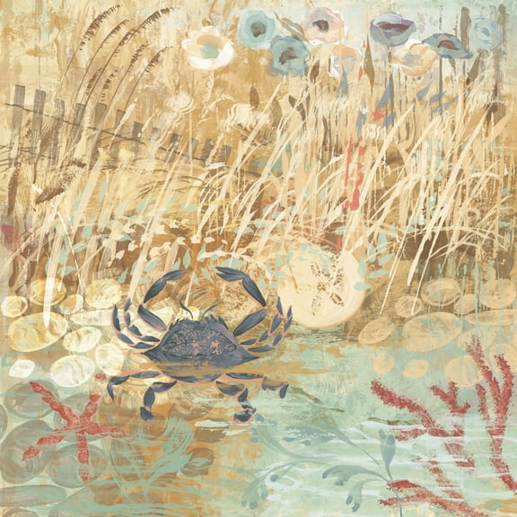 "A Floral Frenzy Coastal I" Painting Print on Wrapped Canvas