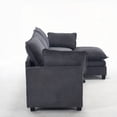 thumbnail image 2 of [Modern Velvet U-Shaped Modular Sofa for Living Room, 220×80×75cm with Ottoman], 2 of 13