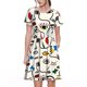 thumbnail image 1 of Easygdp Aabstract Eyes para Vestido Transpirable de Mujer, Vestido Suelto de Manga Corta con Pliegues y Bolsillos para el Verano, 1 of 6