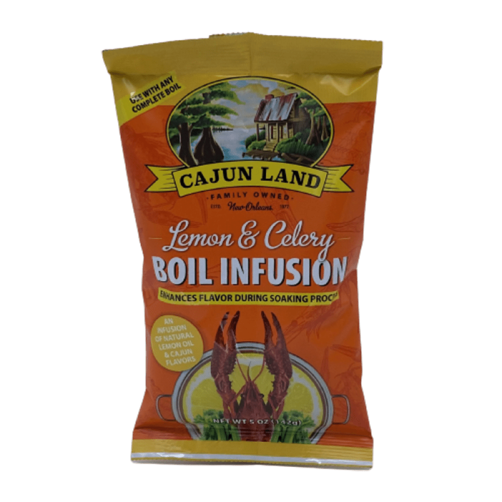 (4 pack) Cajun Land Brand Lemon & Celery Boil Infusion 5 oz. Granulated Seasoning.