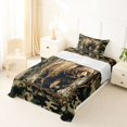 thumbnail image 5 of Manfei Brown Bear Twin Sheets,Geometric Plaid Bedding,Green Brown,3 Pieces,1 Fitted Sheet and 1 Pillowcase, 5 of 6