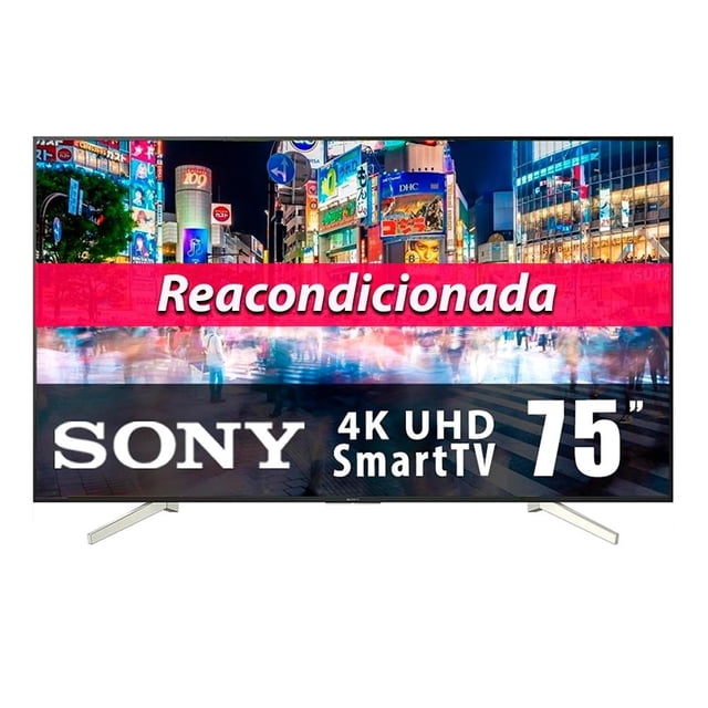 TV Sony 75 Pulgadas 4K Ultra HD Smart TV LED KD-75X780F reacondicionada en negro con pantalla LED de 75 pulgadas, tecnología TRILUMINOS para colores precisos, 4K X-Reality PRO para imágenes detalladas y Android Smart TV con Wi-Fi, ideal para streaming y aplicaciones multimedia.