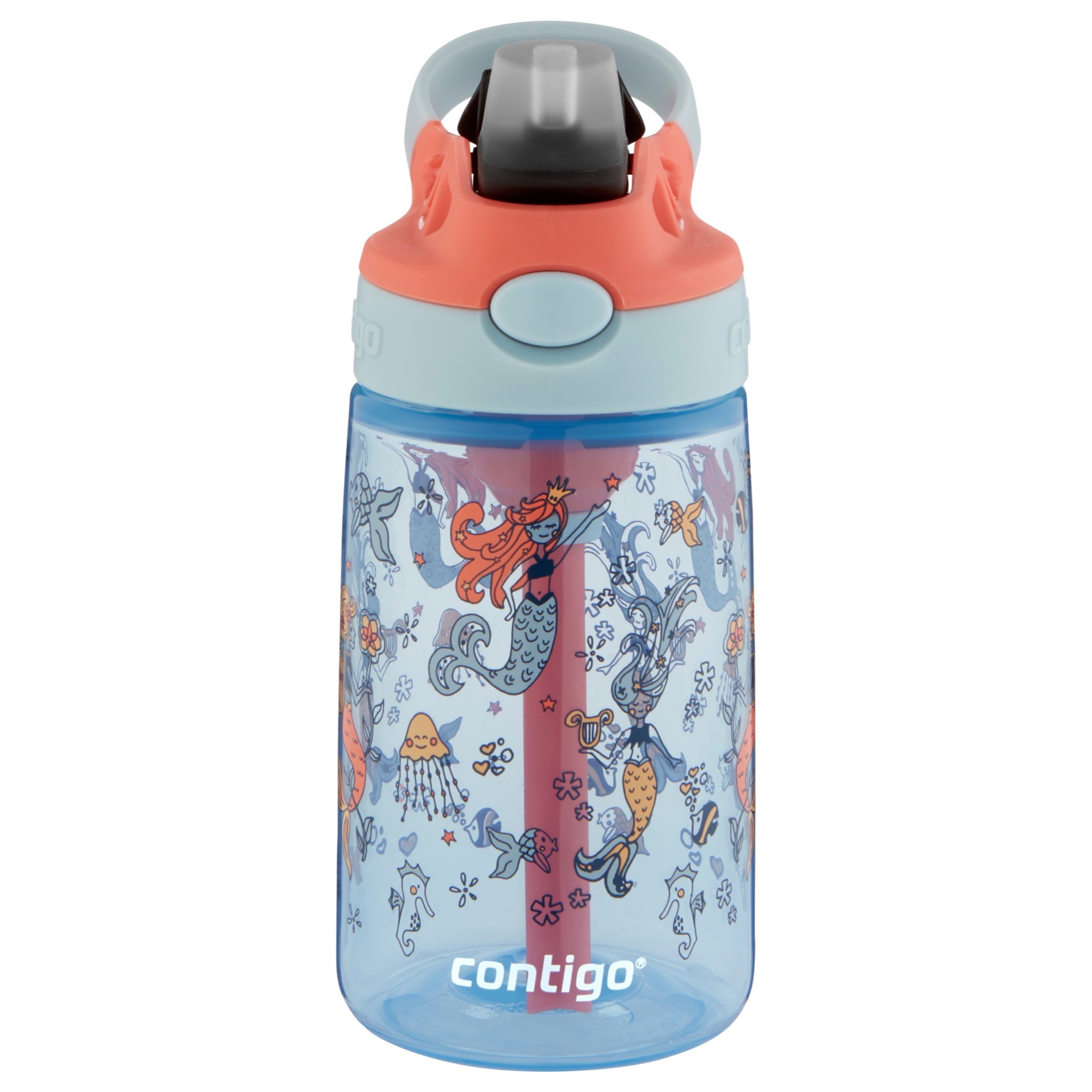 Contigo Aubrey Kids Cleanable Water Bottle with Silicone Straw and  Spill-Proof Lid, Dishwasher Safe, 14oz 2-pack, Whales & Dragon