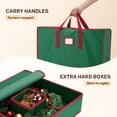 thumbnail image 3 of MaidMAX 30" Christmas Wreath Storage Container with Interior Pockets ,600D Oxford Fabric with Sturdy Zipper and Handles,Green (2 Pack), 3 of 8