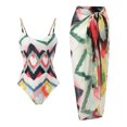 thumbnail image 2 of Maillot de Bain une Pièce pour Femmes avec Jupe Bikini Maxi, Ensemble Tankini à Imprimé Floral, 2 of 9