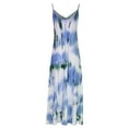 thumbnail image 4 of Usmixi Summer Dresses for Women Plus Size Swing Spaghetti Strap Beach Camisole Sun Dresses Sleeveless V-Neck Tie-Dye Maxi Sun Dress Blue XXXL Clothes, 4 of 7
