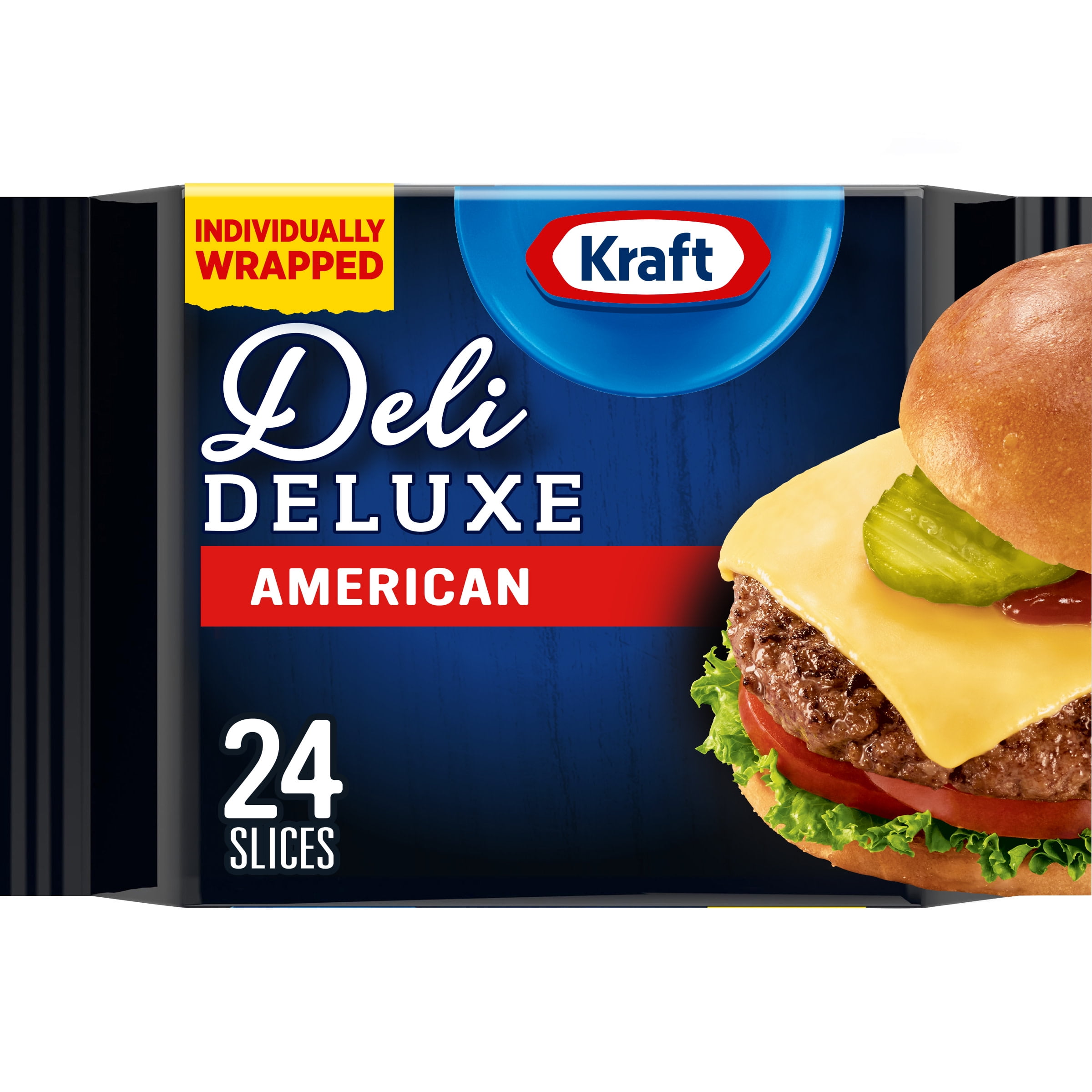 Kraft Deli Deluxe American Cheese Wrapped Slices, 24 Ct Pk