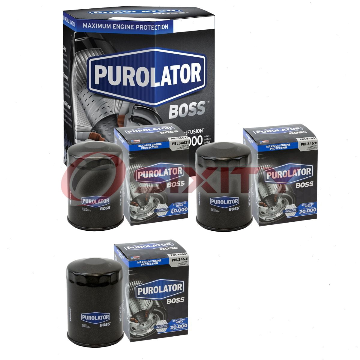 3 pc Purolator BOSS PBL34631 Engine Oil Filters for Oil Change Lubricant Filters