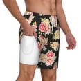 thumbnail image 3 of Goofa Rose Flowers Printed Men's Swim Trunks Board Shorts Quick Dry Mens Swimming Trunks with Compression Liner,Breathable Fit Hawaii Beach Shorts-3X-Large, 3 of 9