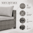 thumbnail image 6 of Seizeen Outdoor Furniture, 7PCS Patio Furniture Set Sectional Sofa with Cushions, Front Porch Balcony Furniture Conversation Couch Set with Table, 6 of 10