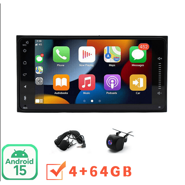 Car Stereo Radio for 2002-2007 Toyota Corolla, Android 15 , 7 Inch Touchscreen Radio with Wireless CarPlay & Android Auto, 4+64GB, Includes AHD Backup Camera & Microphone