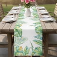 thumbnail image 4 of Palm Leaves Table Runner 72 Inches, Watercolor Tropical Monstera Leaf Botanical Summer Bed Runner Dresser Scarves Tabletop for Indoor Outdoor Parties/Ceremony/Banquet, 14" x 72", 4 of 9