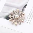 thumbnail image 2 of Christmas Brooch Pin with Rhinestone Crystal CZ Pearl Winter Snowflake Snowman Wreath Brooches Festive Decorations Ornaments Necktie Dress Accessories Jewelry for Women Xmas, 2 of 10