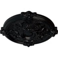 thumbnail image 3 of Ekena Millwork 17 3/8"OD x 1 3/4"P Hamilton Ceiling Medallion (Fits Canopies up to 3 3/4"), Hand-Painted Jet Black, 3 of 6