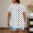 thumbnail image 2 of Jalioing Women's Short Sleeve Shirt Oversized Pleated Crew Neck T Shirt Plus Size Print Pullover Tee Summer, 2 of 6