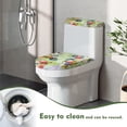 thumbnail image 4 of COEQINE Toilet Lid Cover and Toilet Tank Cover, Machine Washable Polyester Fabric Easy to Clean Toilet Lid Dust Cover 2 Piece Set, Daisy Floral Green Marble, 4 of 7