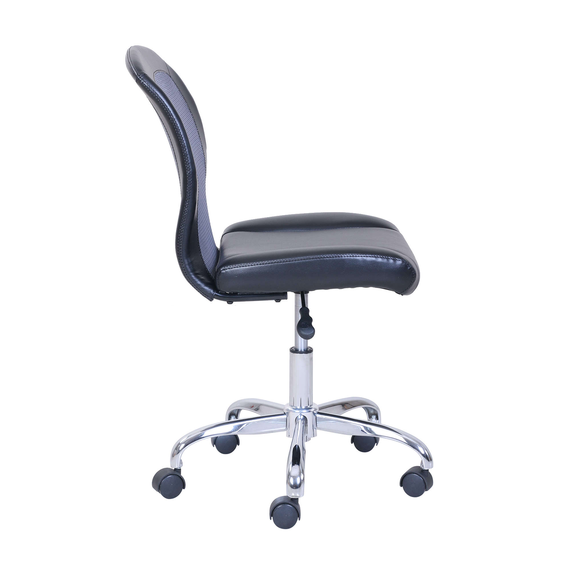 Mainstays Mid-Back, Vinyl Mesh Task Office Chair, Black and Gray - image 4 of 5