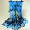 thumbnail image 1 of Women Peacock Flower Embroidered Lace Scarf Long Soft Wrap Shawl A, 1 of 3