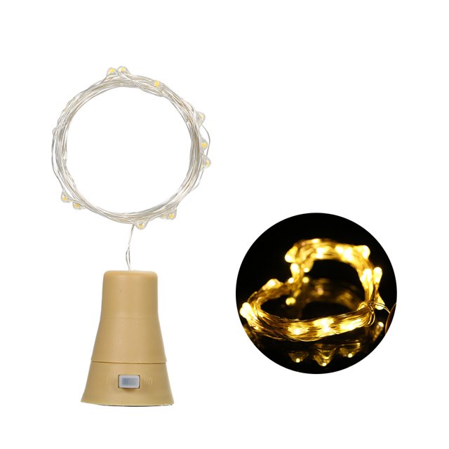 3V 9W 1.5m 15LED Luces de botella de vino con corcho Luz de hadas estrellada Cadena de alam Abanopi Luz