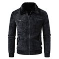thumbnail image 4 of Men's Heavyweight Winter Multi-Pocket Casual Jacket with Faux Fur Collar Zipper Coat, Stylish Outerwear for Cold Weather, 4 of 17